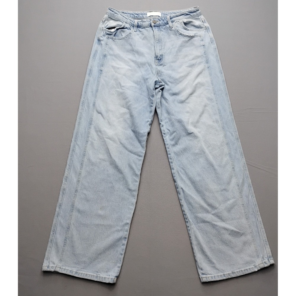 Vervet Blue Womens Size 32 High Rise Wide Leg Jeans Light Wash V2061-S